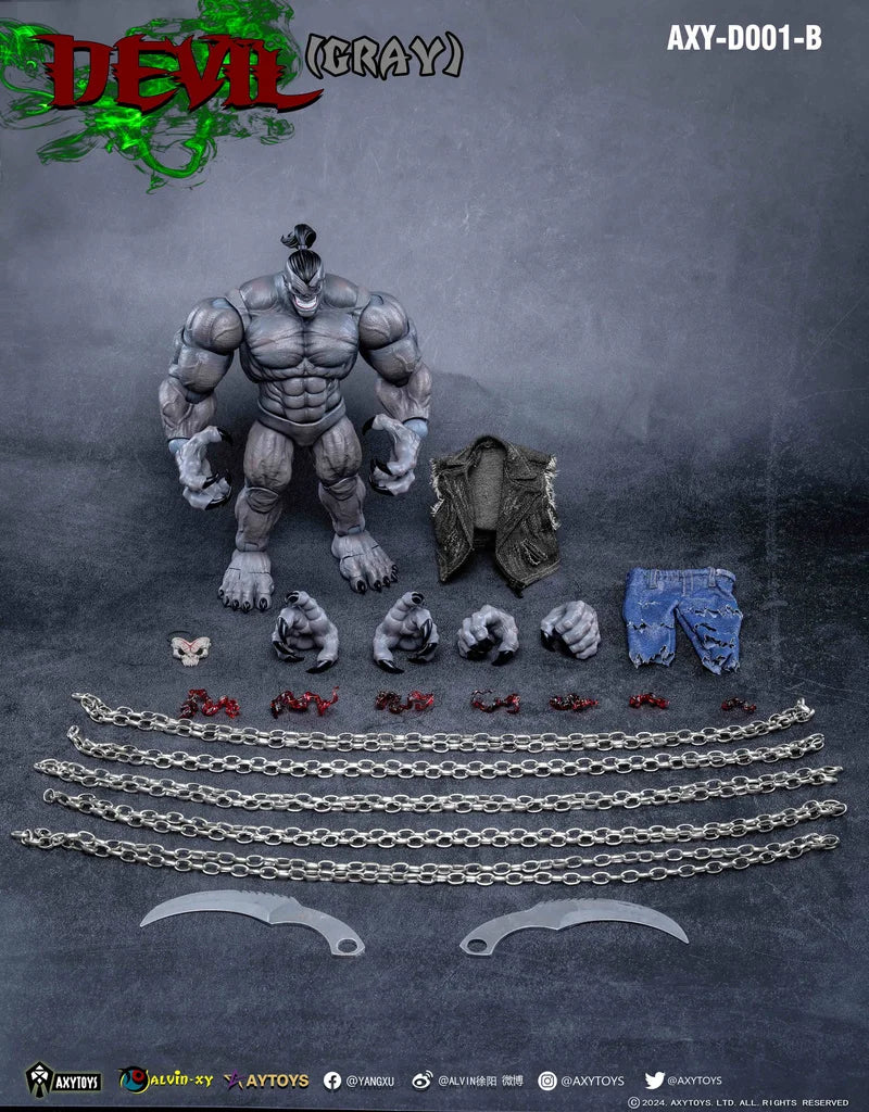 Axytoys Axy-D001-A 1/12 Men Soldier Devil Red Grey Orcs Demon Full Set 6inch Action Figure Collectible Toys Gifts