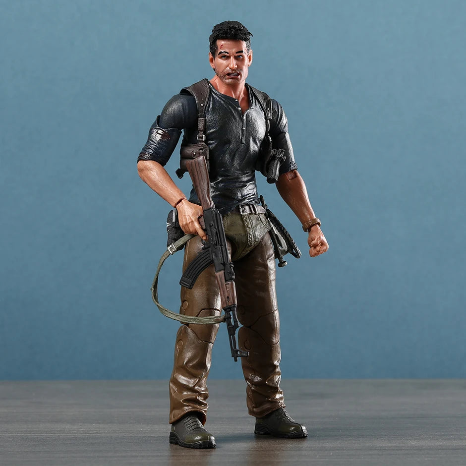 NECA Nathan Drake Uncharted 4 Action Figure Hand Made Toy Peripherals Collection Gift