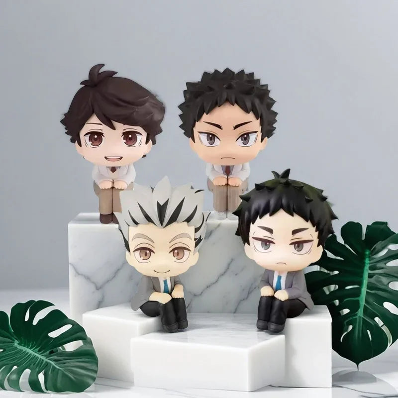 Anime Haikyuu!! miya atsumu Oikawa Tooru Iwaizumi Hajime Akaashi Keiji Look Up Model Action Figures Q Version PVC Birthday Gifts