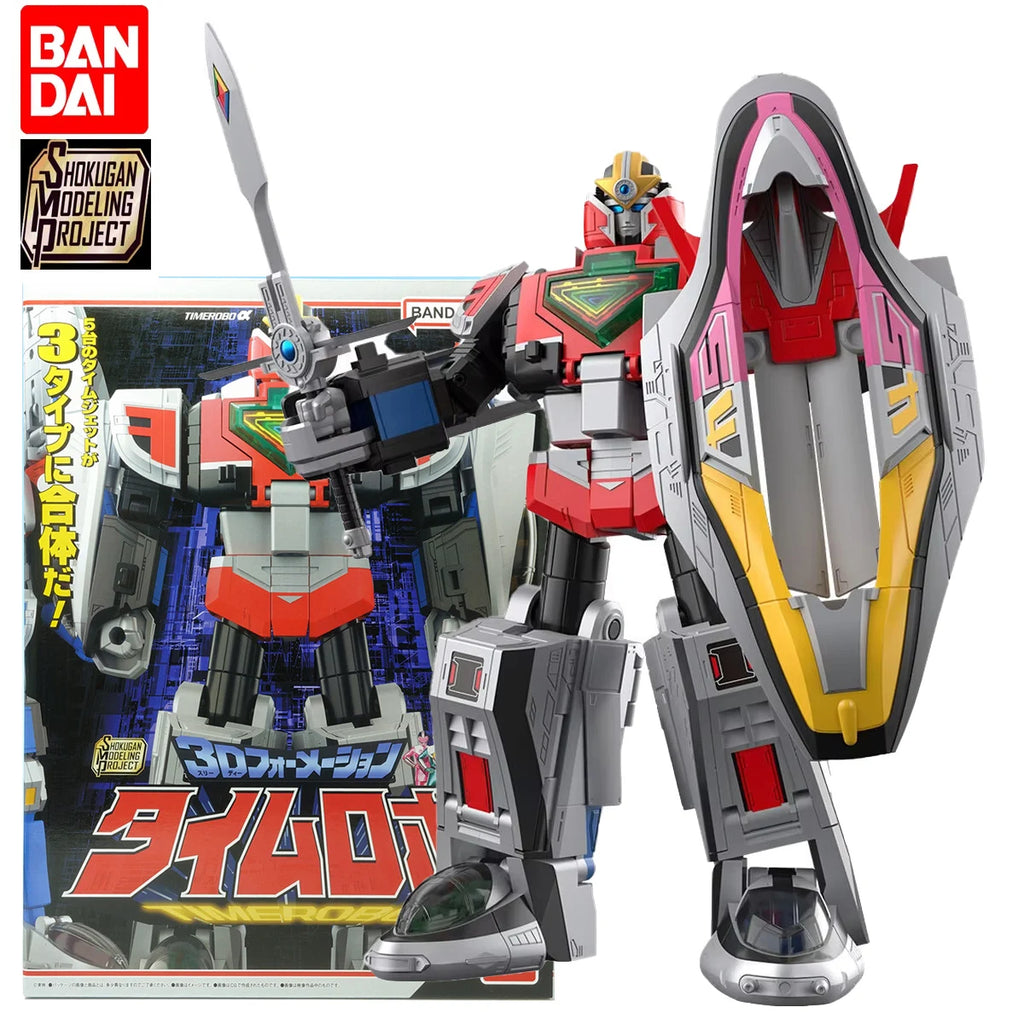 In Stock BANDAI SMP Mirai Sentai Timeranger 3D Formation Time Robot Anime Action Figures Assembly Model Collection Toy