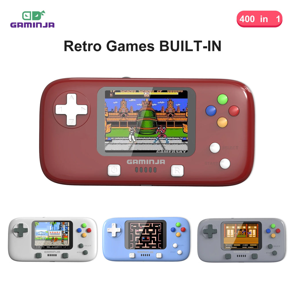 GAMINJA GC76 400 IN 1 Classic Games Handheld Mini Game Console 2.8inch Video Game Console Portable Handheld Game