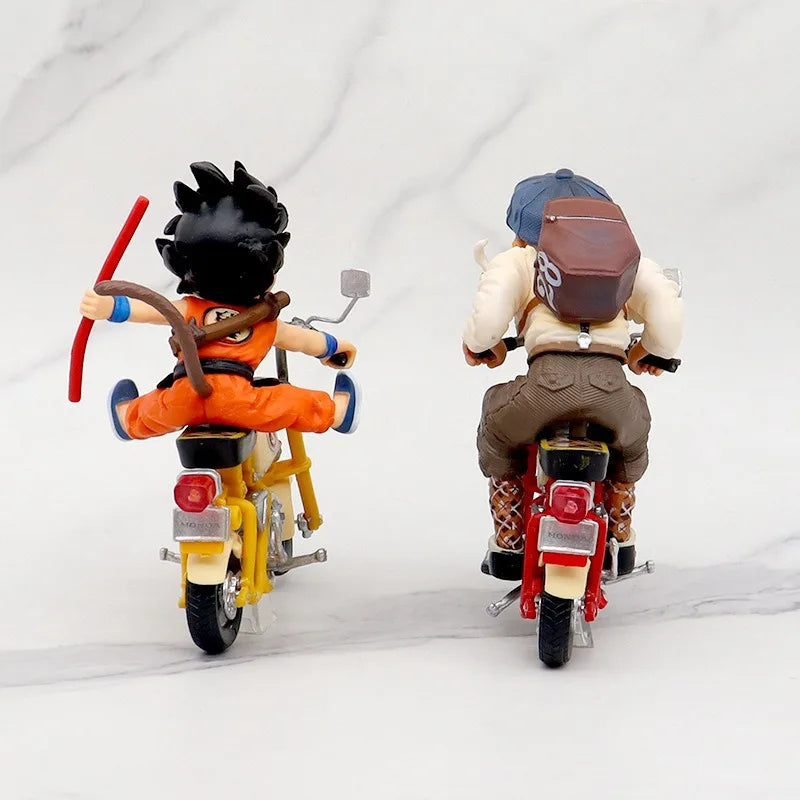 HOT 13cm Dragon Ball Z Anime Figure Son Goku Master Roshi Locomotives PVC Action Kame Sennin Motorcycle Toys for Children gitfs