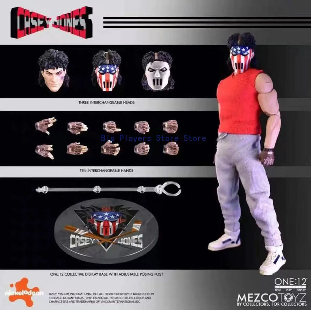 Mezco Casey Jones Teenage Mutant Ninja Turtles Baseball Man Ant 1:12 Doll 6-inch Movable Figure