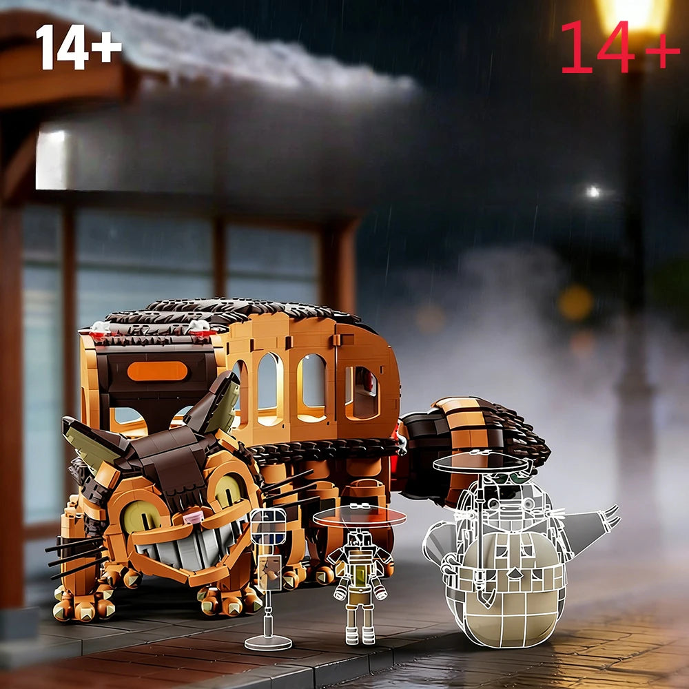 Moc shop Cat Bus Collectied Building Blocks Japanese Anime Toy Creative Model Gift for Hayao Miyazaki Anime Fans 4743PCS