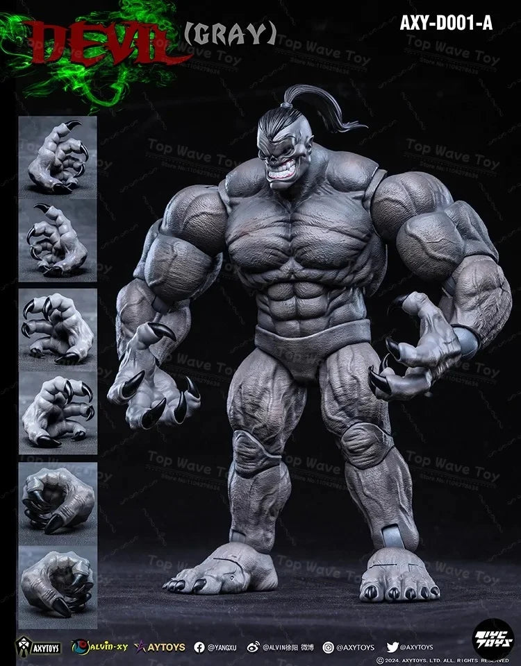 2025 NEW STOCK  AXYTOYS 1/12 Scale In Stock New Demon Unpainted Prototype Devil Red Crimson Demon Model Fast Dispatch Axytoys