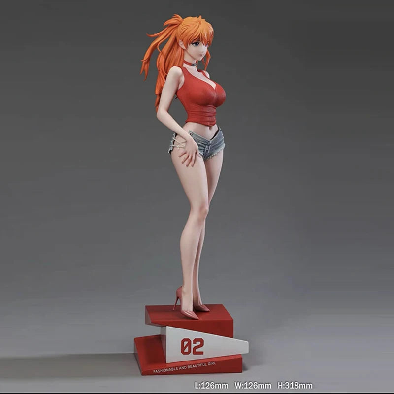 Asuka Langley Garage Kit Anime Figure Summer Edition Campus Queen Two-Dimensional Beautiful Girl Desktop Ornament GK Model Gift