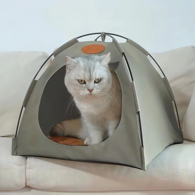 Collapsible Cat and Dog House Outdoor Washable Tent, Indoor/Outdoor Cave Nesting Bed Small Dog Tent