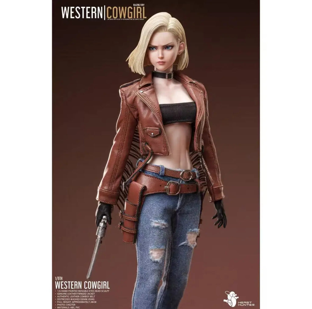 1/6 Scale Blonde Cowgirl Killer Model with 2 Head Carving 12" Female Soldier Action Figure Body Model for Collection