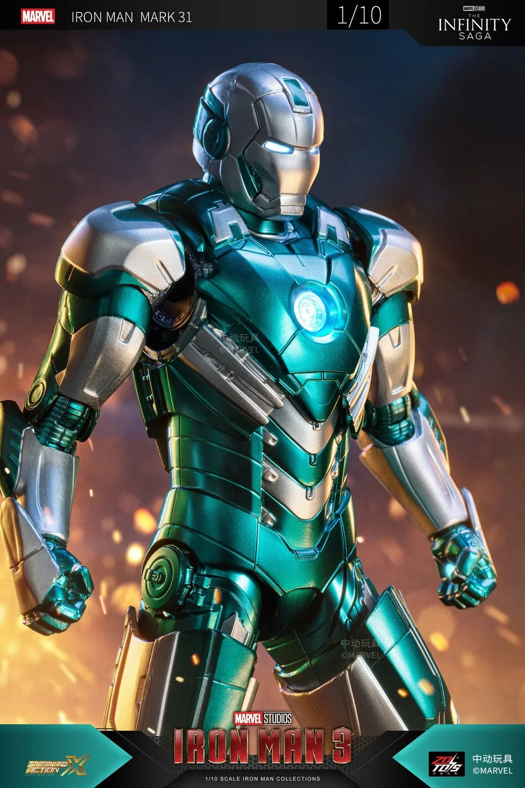 In Stock MZD Toys Iron Man Mark31 Mark32 Mark34 1/10 Movable Action Figure Marvel Collectible Statue Toy For Marvel Fans Boys