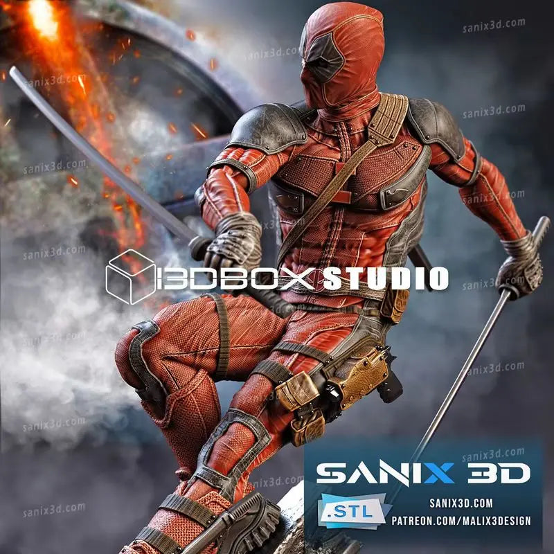 2024 New Movie Deadpool and Wolverine Handheld White Model 1/8 Scale 3D12K High Precision Printing Coating Enthusiast toys Model