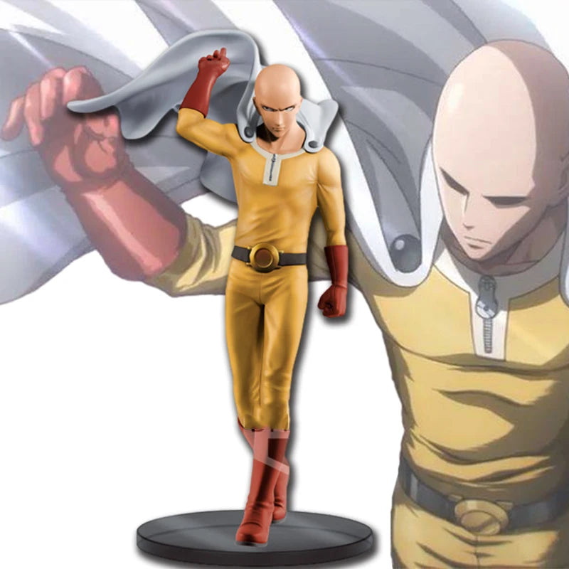 18CM Аниме Фигурка ONE PUNCH-MAN Фигура Плешив Сайтама Тацумаки Изправена Фигурка Модел Играчка Статична Колекция Настолни Орнаменти PVC