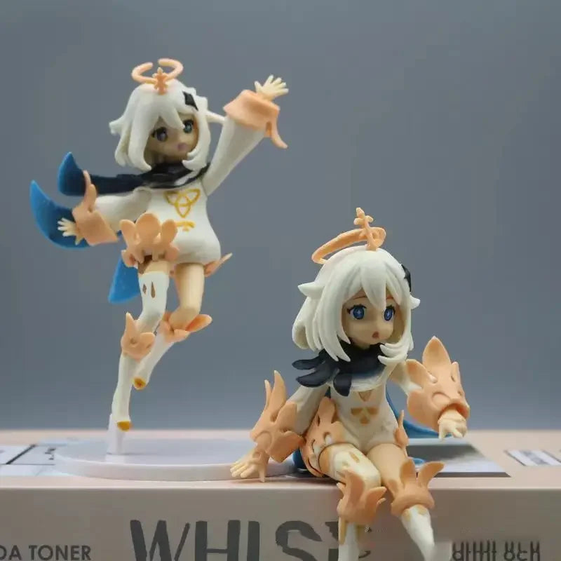 New Hot Game Genshin Impact Anime Figures Paimeng Hand Office Peripheral Q Version Anime Series Pretty Girl Pvc Model Toys Gift