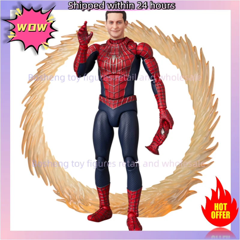 In Stock Original Medicom Toy Mafex 241 Spider Man No Way Home  Friendly Neighborhood Spider Man Tobey Maguire Anime Toys