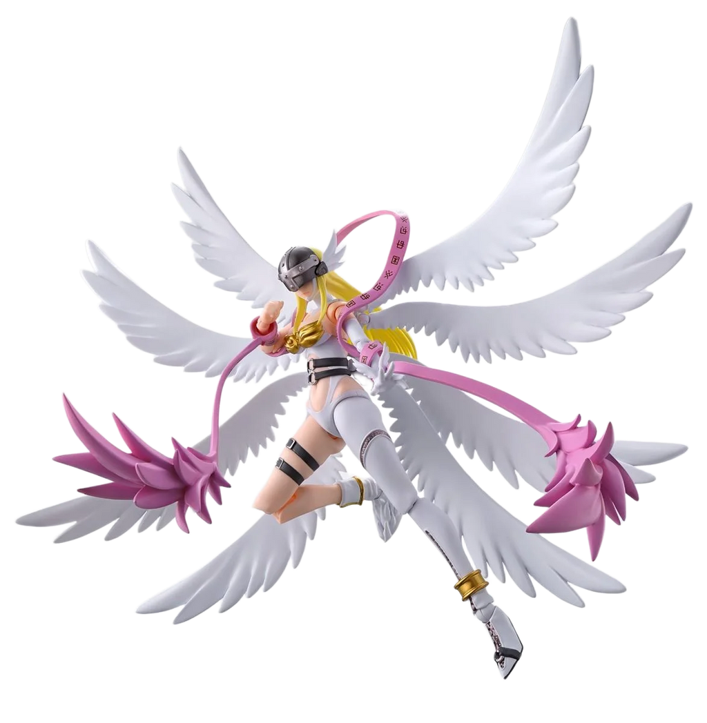 BANDAI SHF Digimon Metal Angewomon Anime Collectible Action Figure Model Toys Ornamental Collectibles Ideal Gifts for Boys Girls