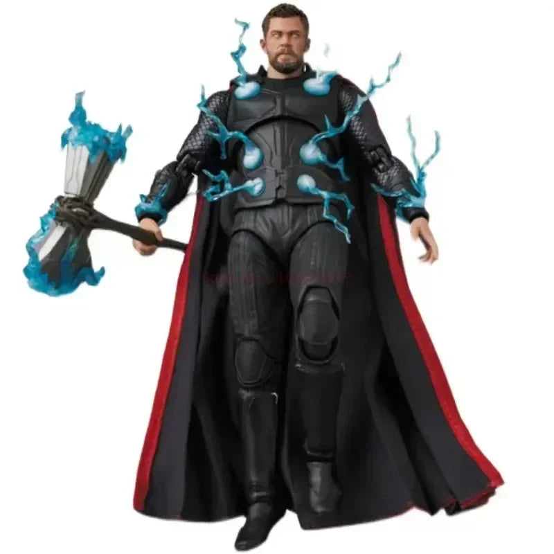 Bandai New Avengers Super Hero Thor Drahtlose Kriegsführung Bewegliche Gelenkwaffe Set Figur Spielzeug Kampfform Handgemachtes Modell Spielzeugpuppe