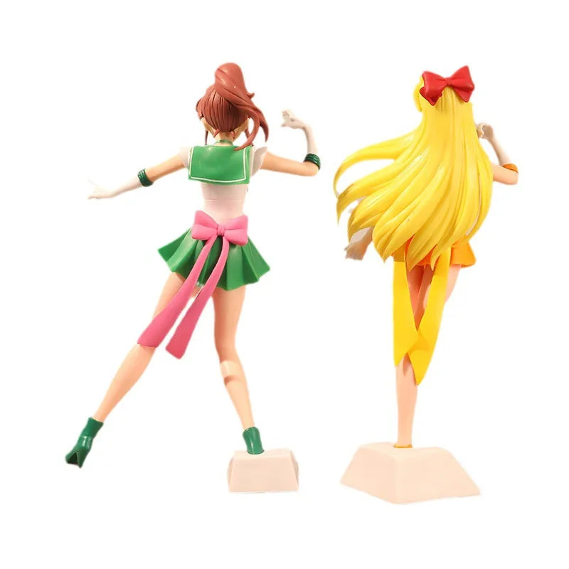 22cm Sailor Moon Anime Figurine Hino Rei Mizuno Ami Sailor Mars Mercury Decor Ornament Pvc Action Model Hobby Toy Kid Charm Gift