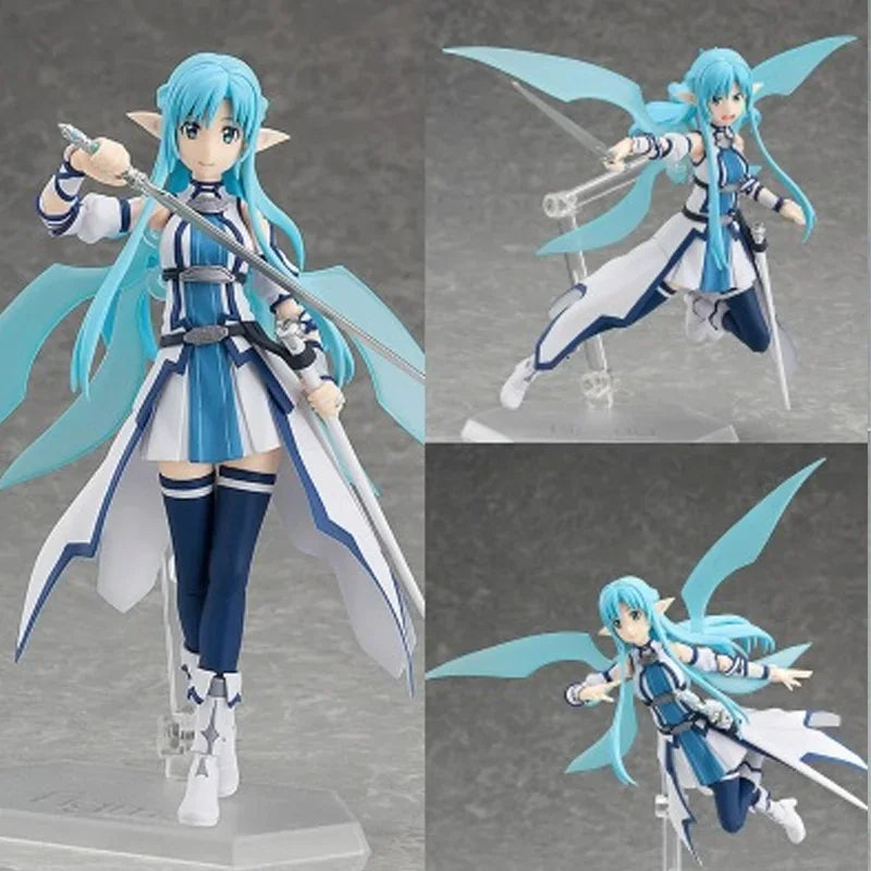 10cm SAO Progressive Scherzo of Deep Night Asuna Kirito Sinon Action Figure Set Movable Model Collectible Anime Toy