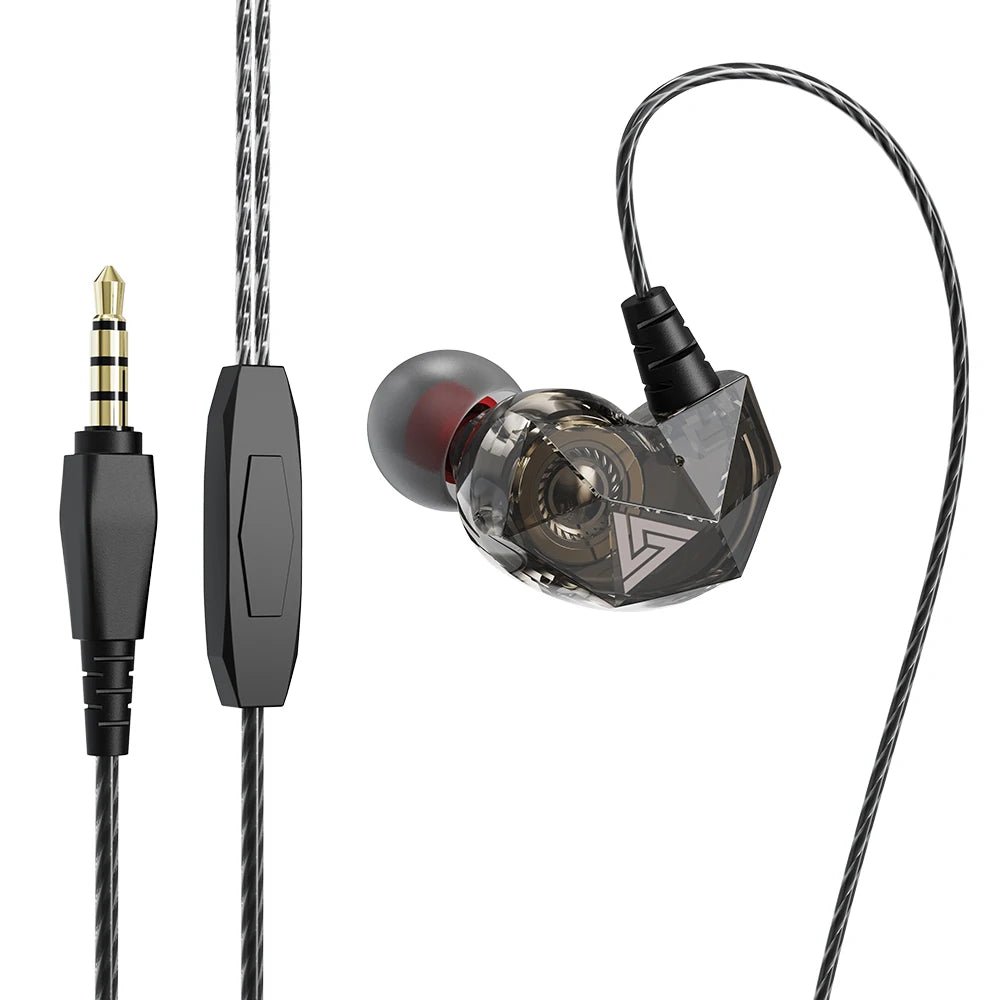 Original QKZ AK6 Copper Driver HiFi Wired Earphone Race Sport Headphone Bass Stereo Headset Music Earbuds 3.5MM In Ear With Mic