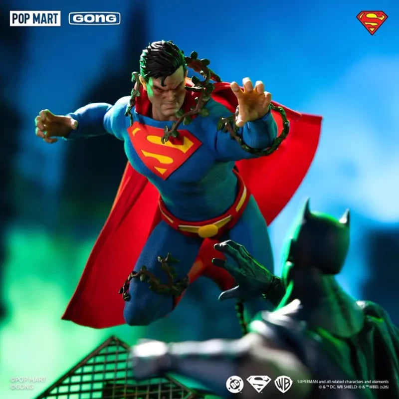 New POP MART GONG Hush Superman Action Figure Batman Movable Joints Doll Head Sculpture Comic Anime Collection Model Toys Gift
