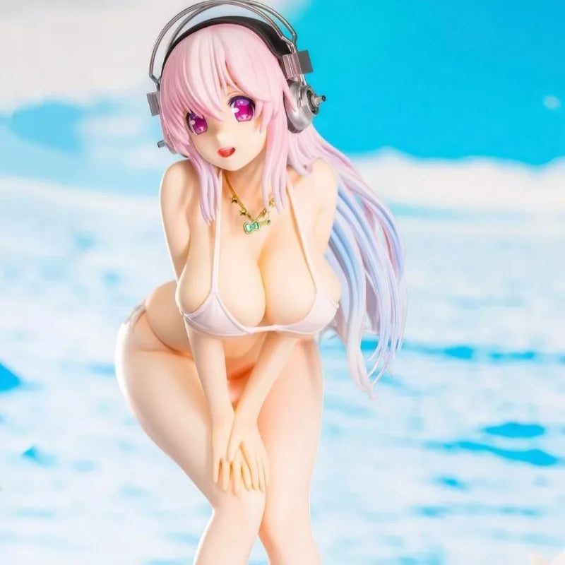 Super Sonico Bikini Style 1/7 Scale PVC Figure 21.5cm - Wave DreamTech Desktop Display Statue, Nitroplus Anime Collectible Gift