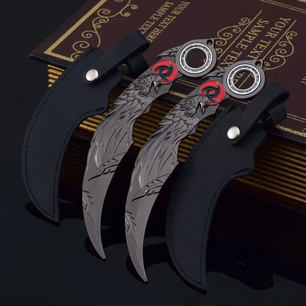 17CM Karambit Игра Живот и смърт Периферна Тъмна Луна Двойни Шипове Метален Модел Безопасност Мили Тери Влак Нож Играчки Меч Момче Подарък