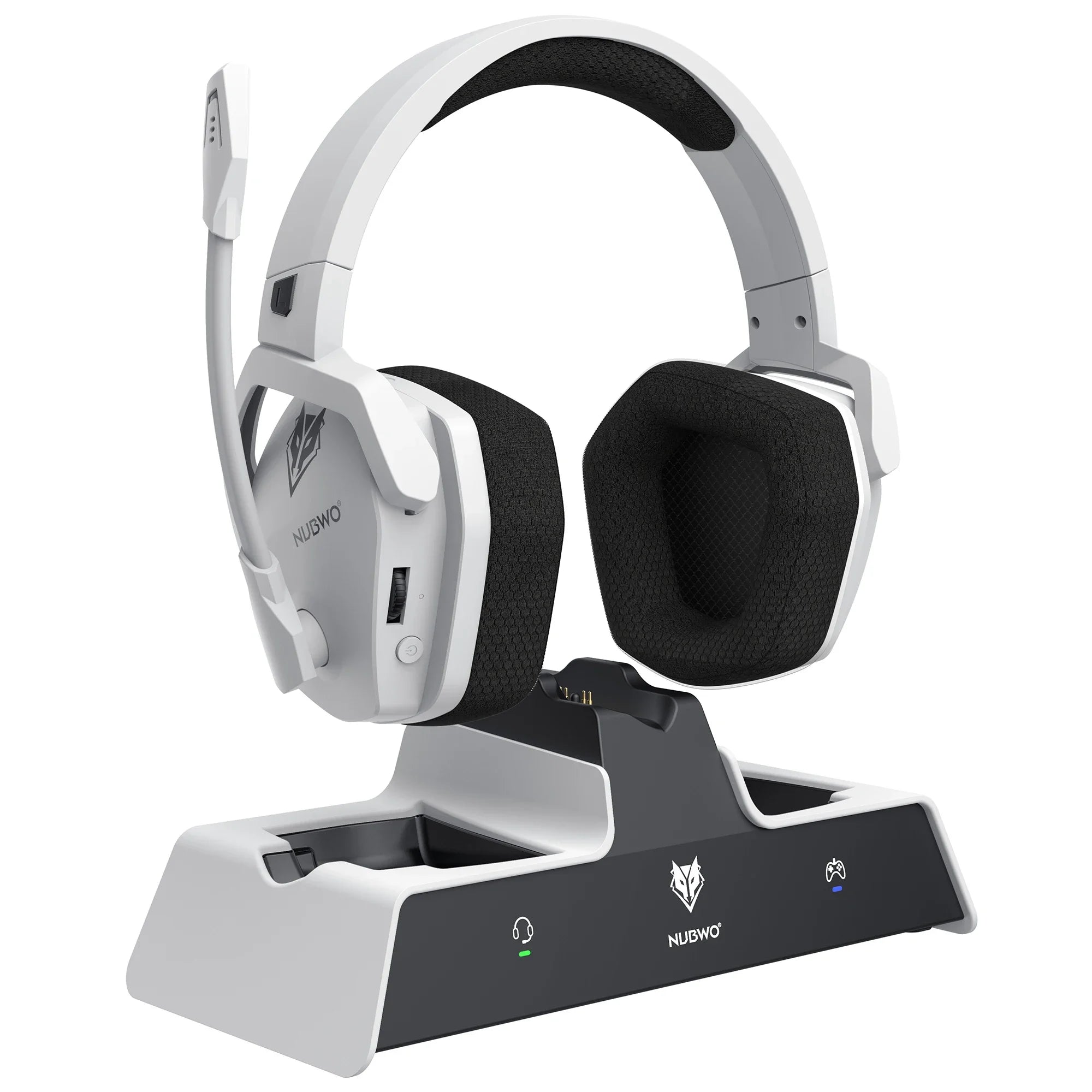 NUBWO G06 Dual Wireless Headsets Gamer 2.4GHz Bluetooth 5.3 Gaming Headphones with Microphone for PS5, PS4, PC, Mobile, Switch