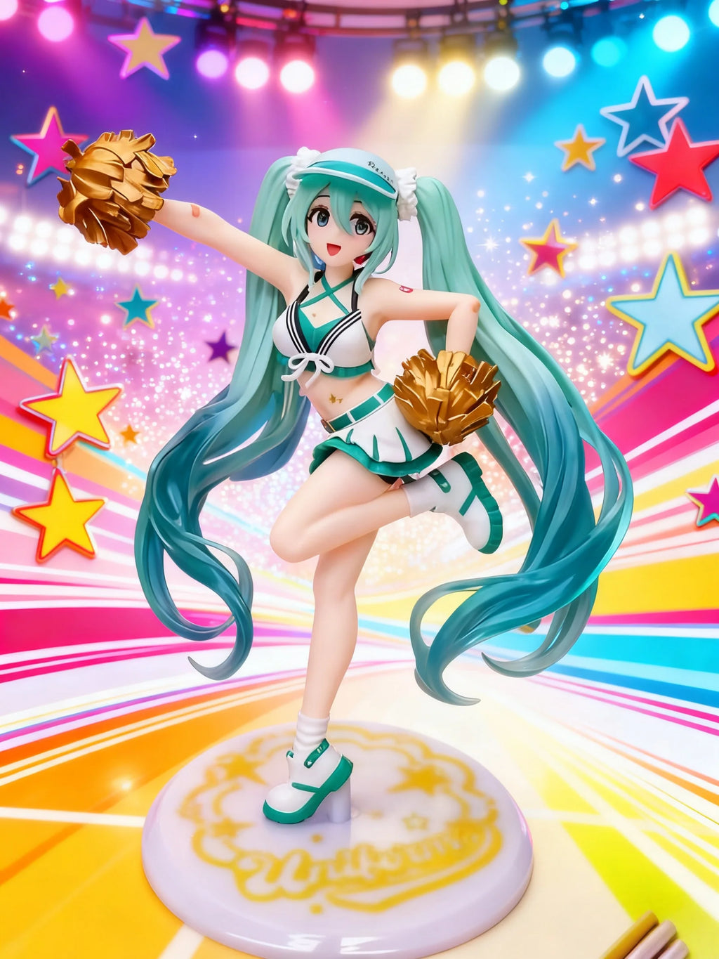 2025 New 18cm Fashion Hatsune Miku Cheerleader Collection Decoration of PVC series models of ornaments