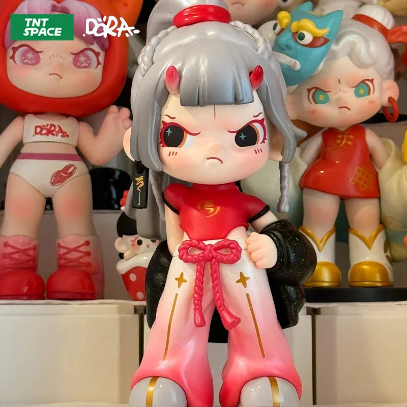TNT SPACE Dora Happy Loong Year Series Cute Anime Action Figure Little Dragon Girl Limited Edition Hanging Cards Cartoon Toys