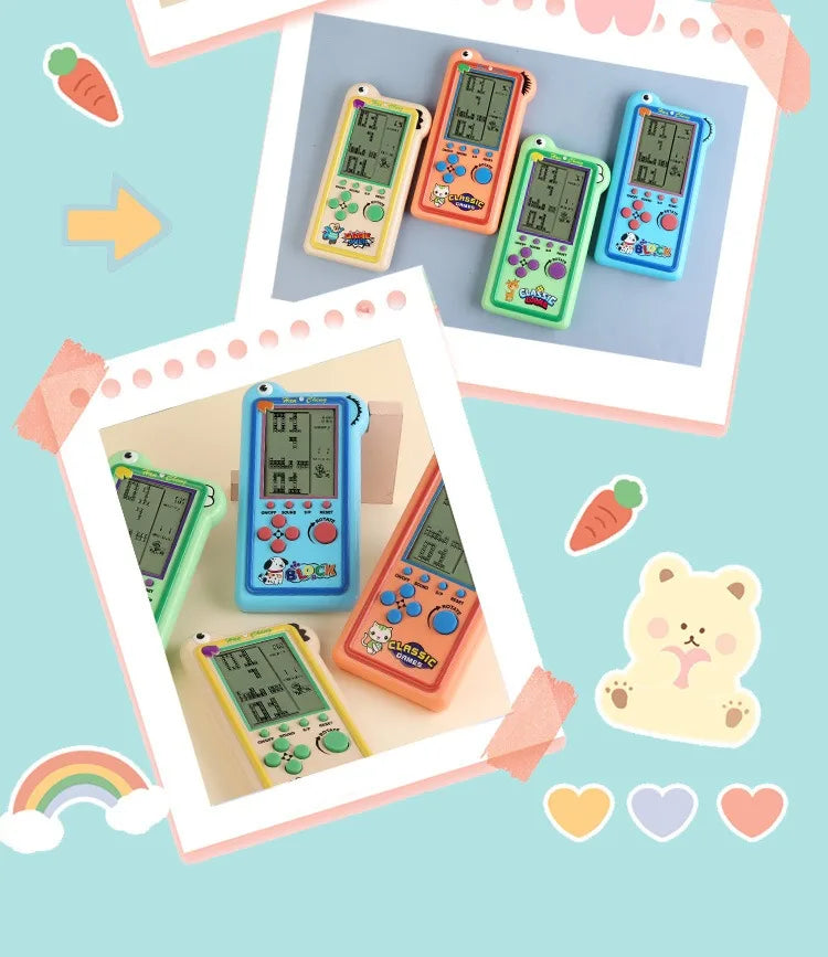 large-screen game console for tetris, retro and nostalgic toy, portable game machine for intelligence training