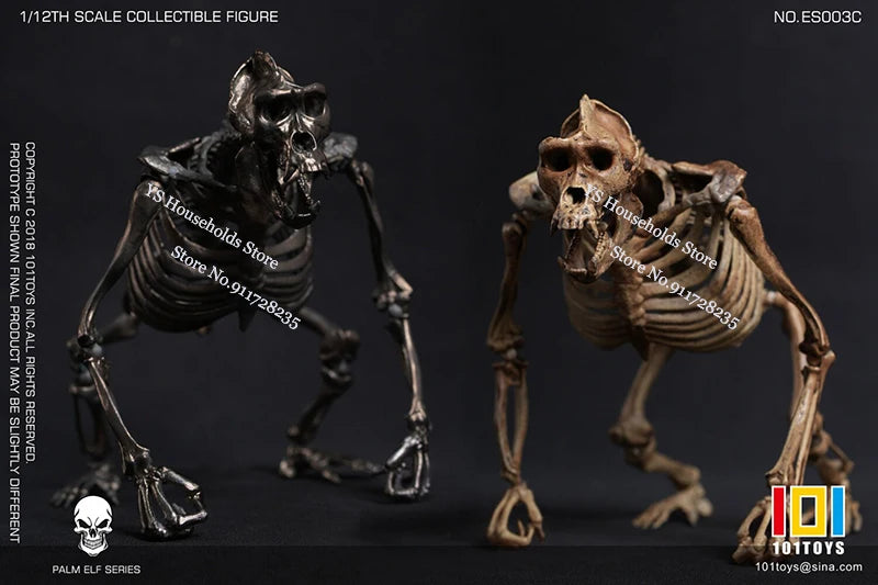 101TOYS PALM ELF SERIES ES003 1/12 CHIMPANZEE SKELETON FRAME BOBY Model Scene Accessory 6inch Skull Action Figure Home Ornament
