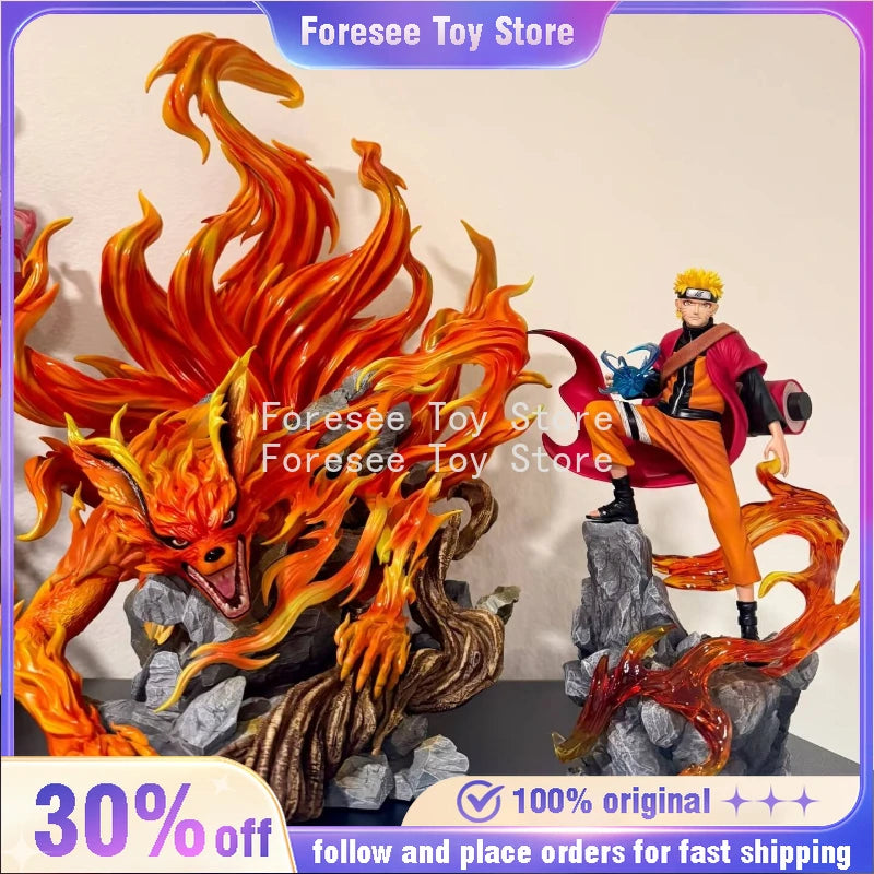 41cm Uzumaki Naruto Nine Tailed Figure NARUTO Ten Years of Perseverance Anime Figures Desktop Decoration Best Gifts for Children