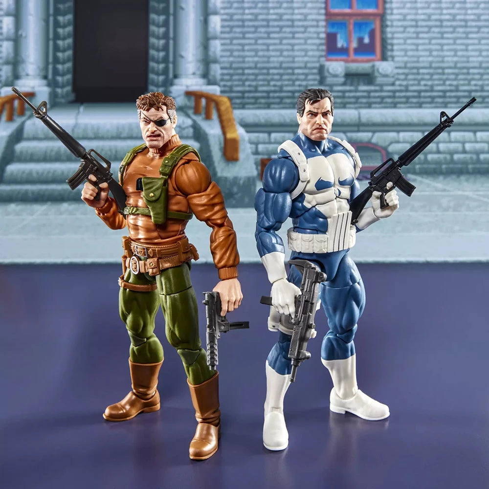 In-Stock Hasbro Marvel Legends Series Gamerverse Punisher and Nick Fury 2-Pack-Set 15cm Anime Action Figure Model Ornament Toys