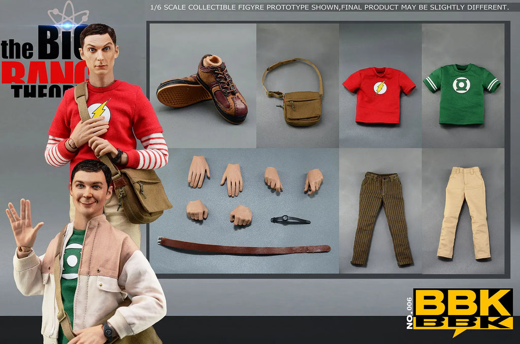 Original BBK006 1/6 Scale Male Soldier Sheldon Lee Cooper Jim Parsons 12'' Full Set Action Figures Model Toys For Fans Gift