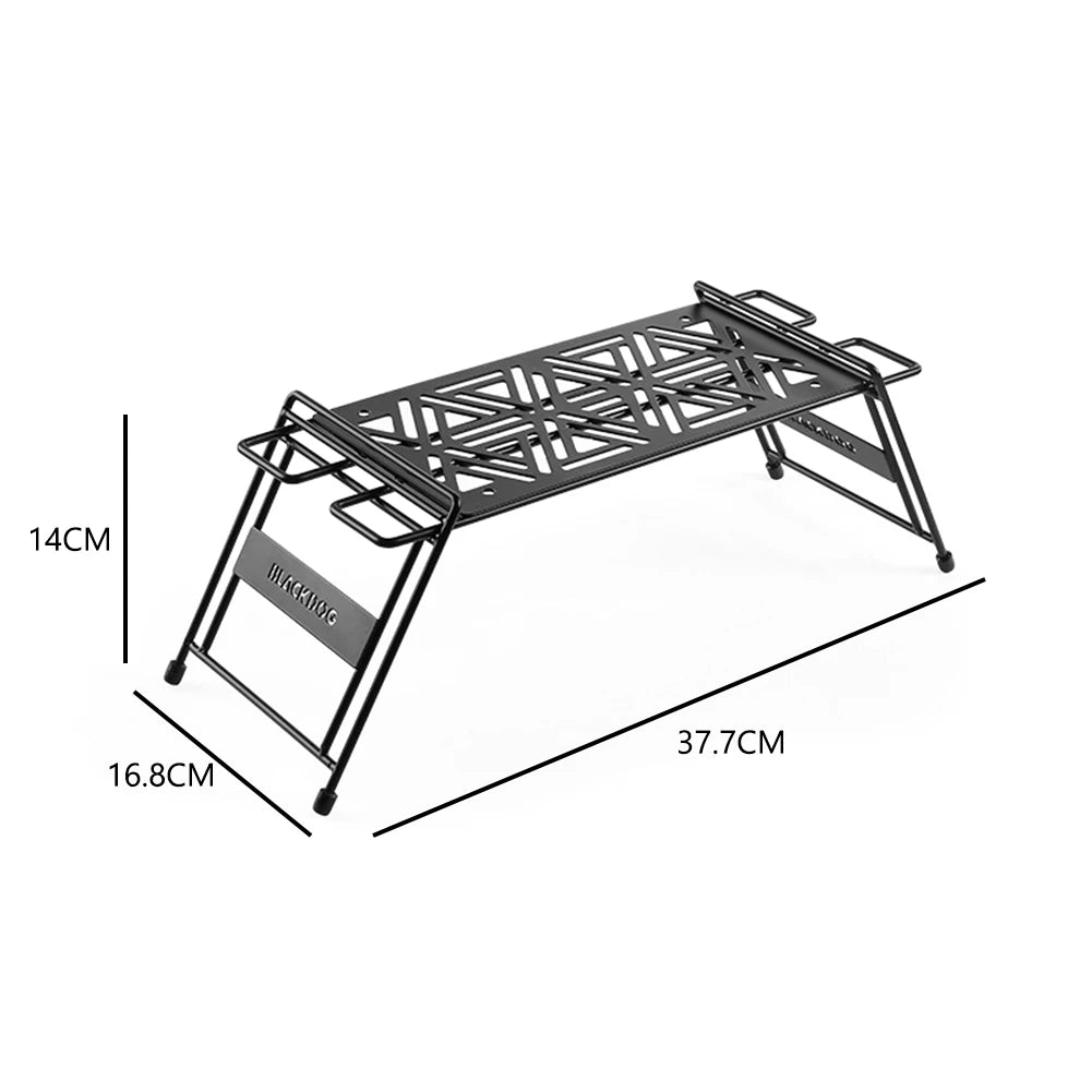 BLACKDOG Camping Iron Storage Shelf Barbecue Picnic Accessory Shelf Multi-Function Metal Desktop Rack Trapezoidal Hanging Rack