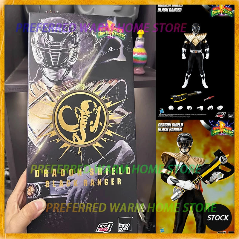 In Stock Threezero 3A DRAGON SHIELD BLACK RANGER Movable Model Toys Kyoryu Sentai Zyuranger Zack Mammuthus
