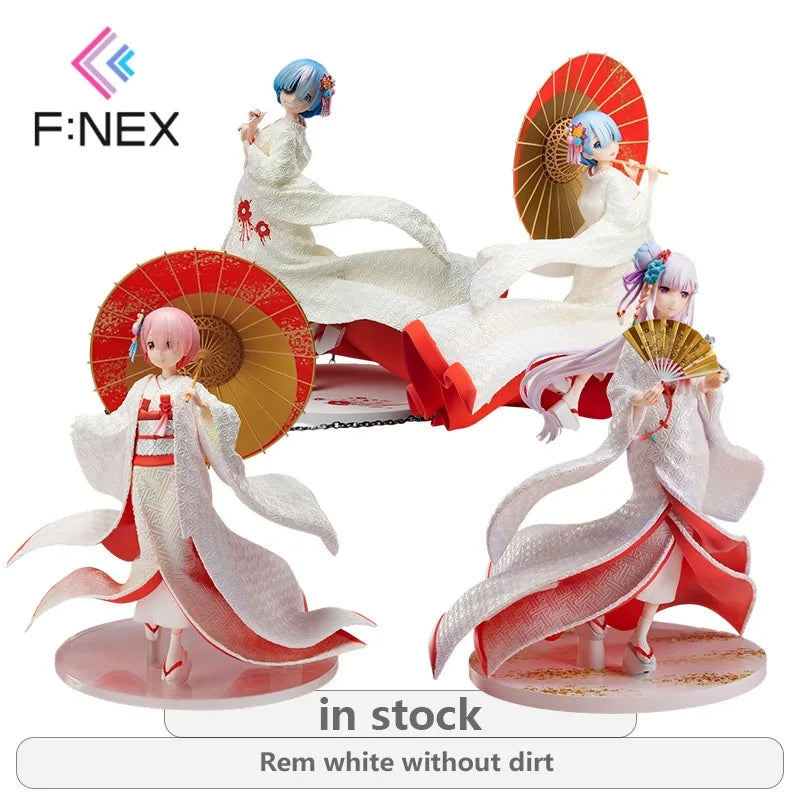 F:NEX Re: Living in A Different World From Scratch Series Ram White Bridal Kimono\Rem's Ghost Marriage Not Movable Figure Statue
