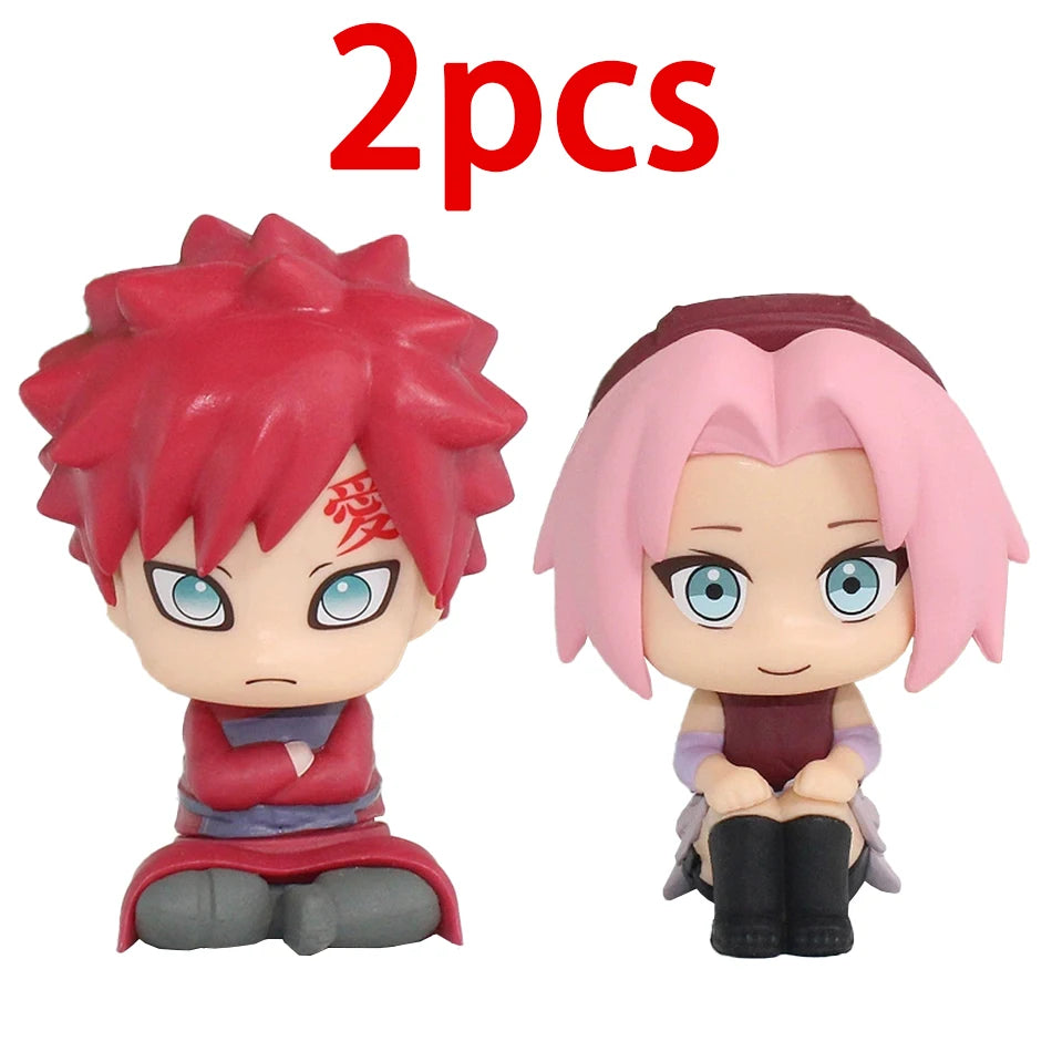 HOT Naruto Anime Figure Naruto Kakashi Action Figure Q Version Kawaii Sasuke Itachi Figurine Car Decoration Collection Model Toy