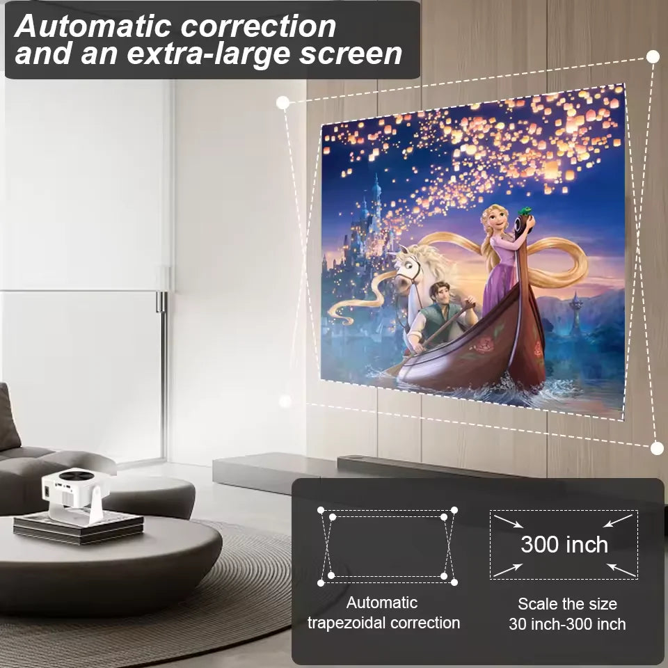 Mini Projector 4K T1pro Newly 500 ANSI Android13 Dual-band WiFi6 BT5.0 Auto Keystone Portable Outdoor Home Cinema Projectors New