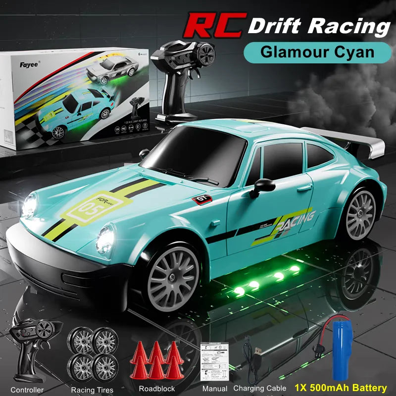 Remote Control Car RC Drift Car 2.4GHz 1:20 4WD 20KM/H High Speed Vehicle with LED Lights Racing Toy for Children Kids Adults