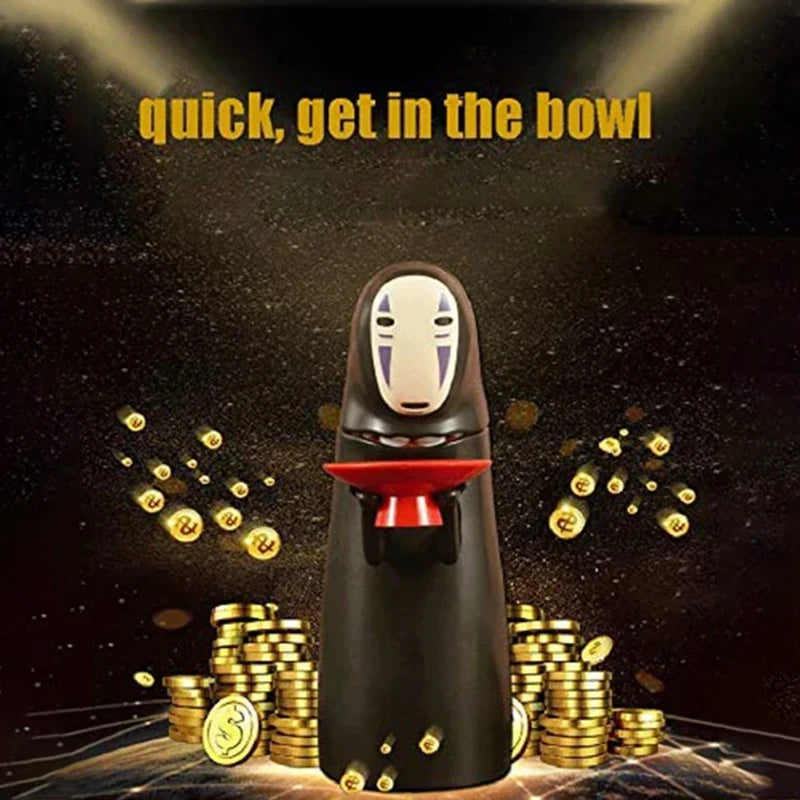 Japanese Anime Movie No Face Model Figure Doll Piggy Bank Faceless Man Piggy Bank Can Automatic Eat Coin Boys Birthday Gifts