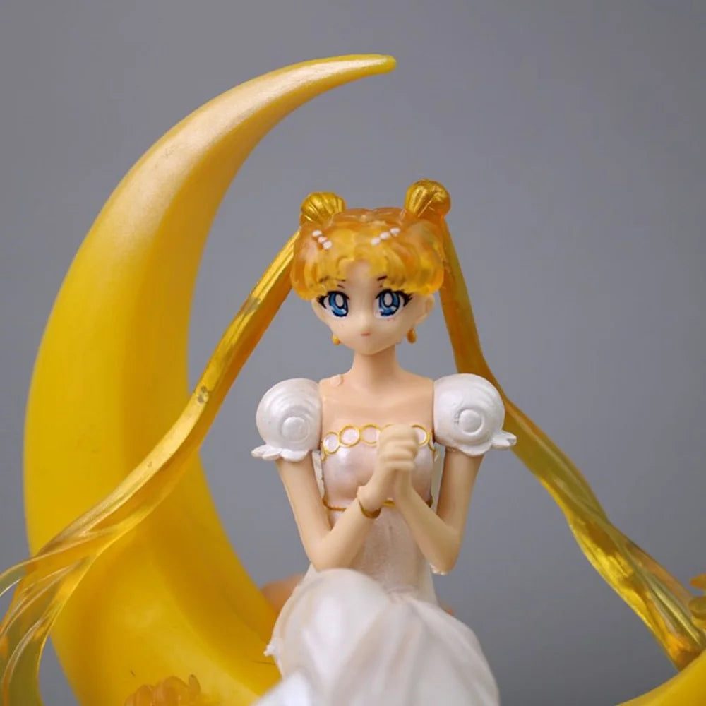 Sailor Moon Ornament Anime Surrounding Aesthetic Figure Model Glowing Night Light Room Desktop Decoration Cute Toy Children Gift