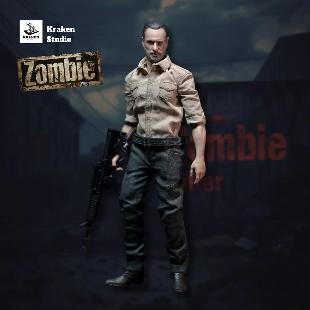 Kraken Studio 1/12 Scale Collectible Figure Terrifying Zombie Police Killer Rick Full Set 6Inch Men Soldier Action Figure Model
