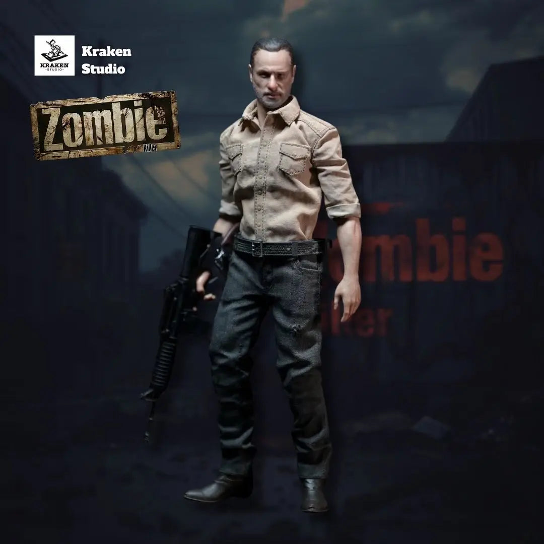 Kraken Studio 1/12 Scale Collectible Figure Terrifying Zombie Police Killer Rick Full Set 6Inch Men Soldier Action Figure Model