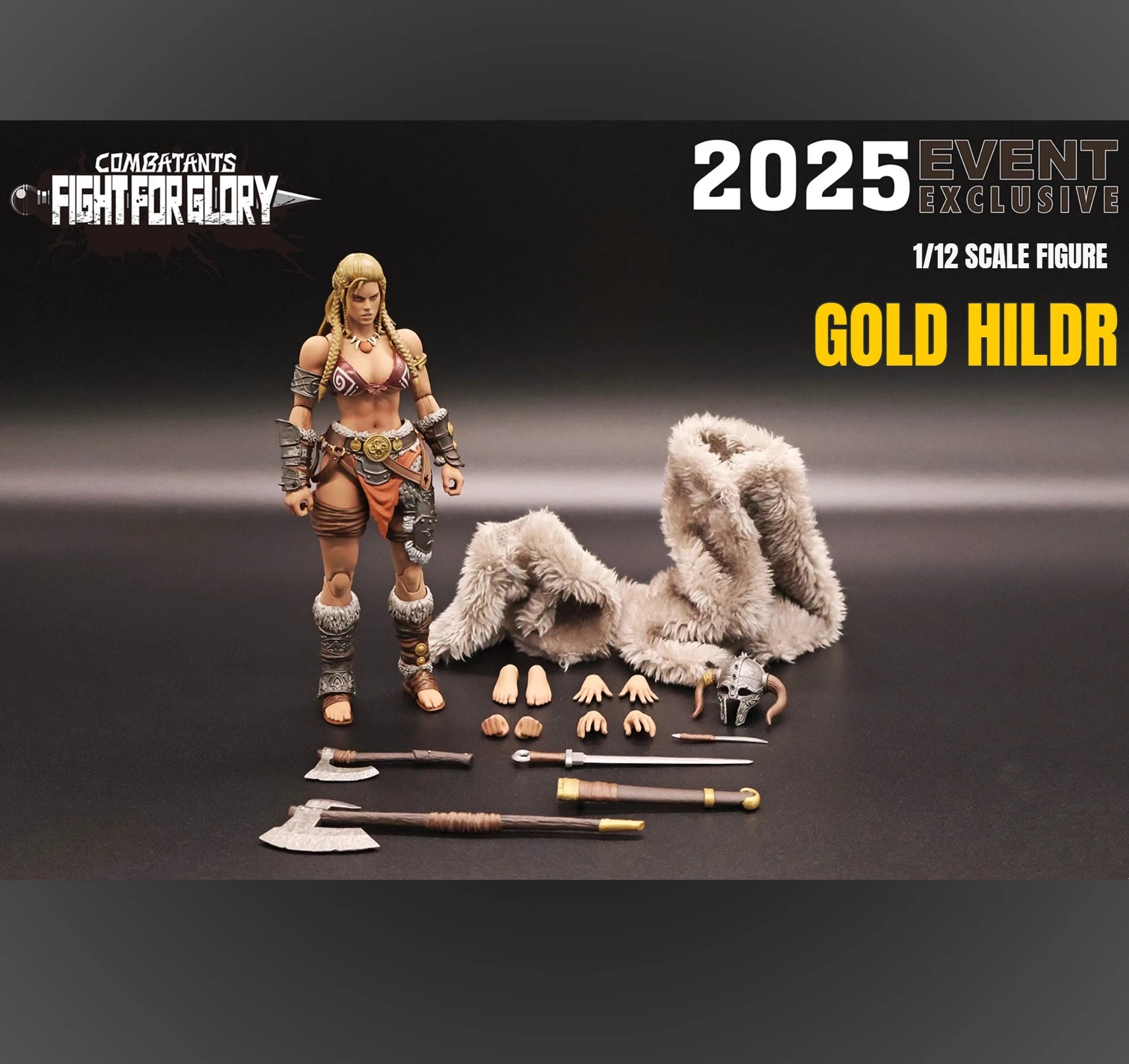 In Stock Xesray Fight For Glory 1/12 Action Figure Combatants 2025 Event Exclusive Gold Hildr Anime Model For Gift Model Toys