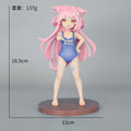 Mengying Anime Cat Ears Girl Figure Swimsuit Pink Hair Collectible Model Desktop Ornament For Anime Fans Collection Display