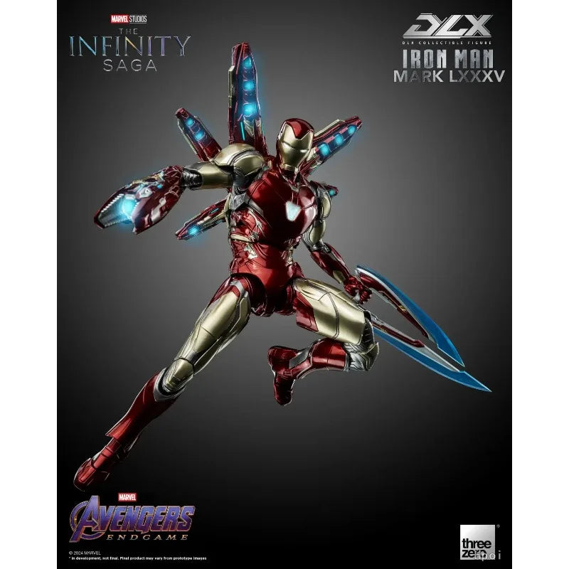 Original Threezero MARVEL 3Z0250 DLX Marvel Studios: The Infinity Saga Iron Man Mark 85 Anime Figure Model Toys Collection