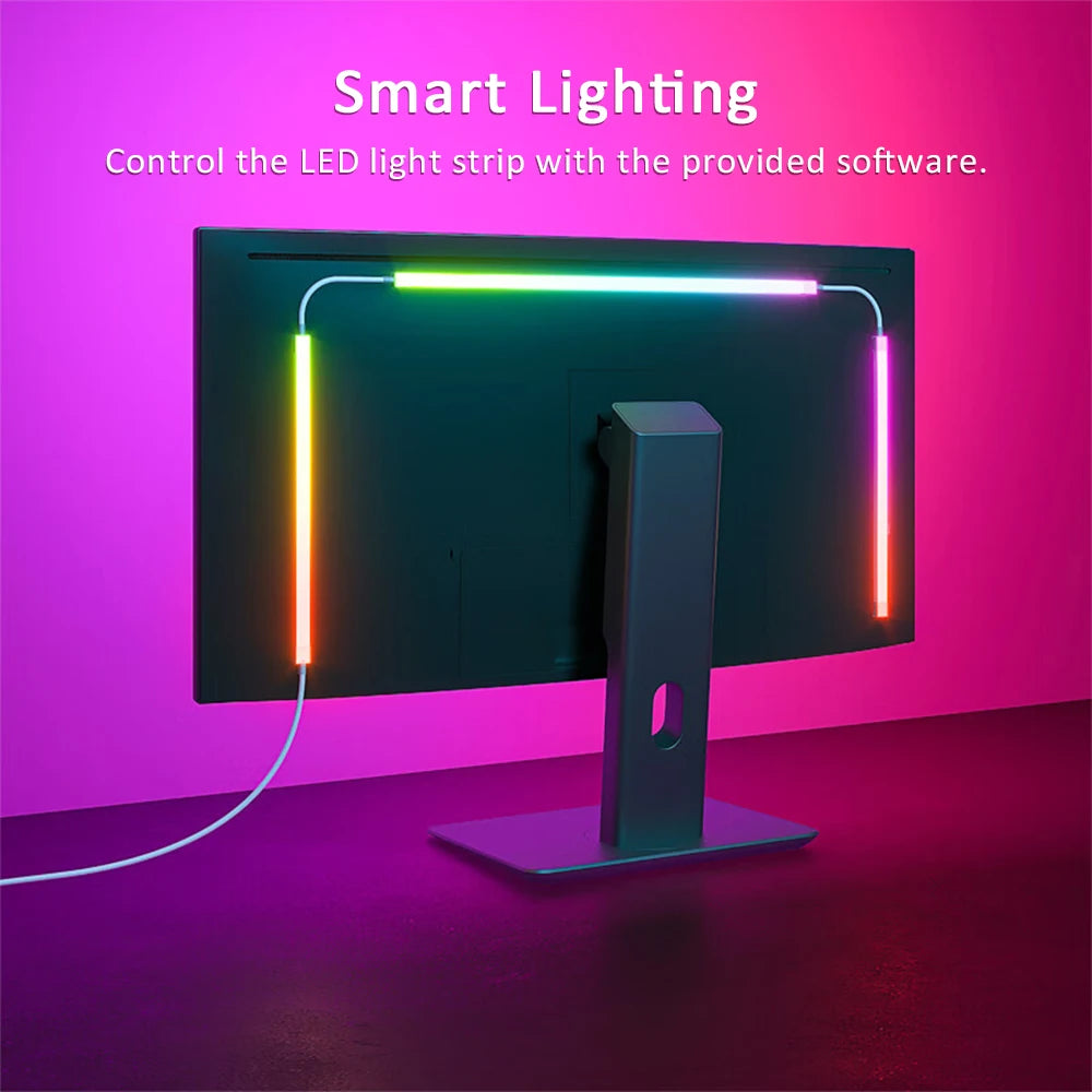 USB PC LED Strip Lights 24-34 Inch Computer Sync Light Strip Monitor RGB Screen LED Backlight for Gaming Room Atmosphere Decor