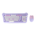 Bunte Tastatur und Maus, Plug-and-Play-Set mit kabelloser Tastatur und Maus, reaktionsschnell mit runden Tastenkappen für Laptops, PCs und Desktops