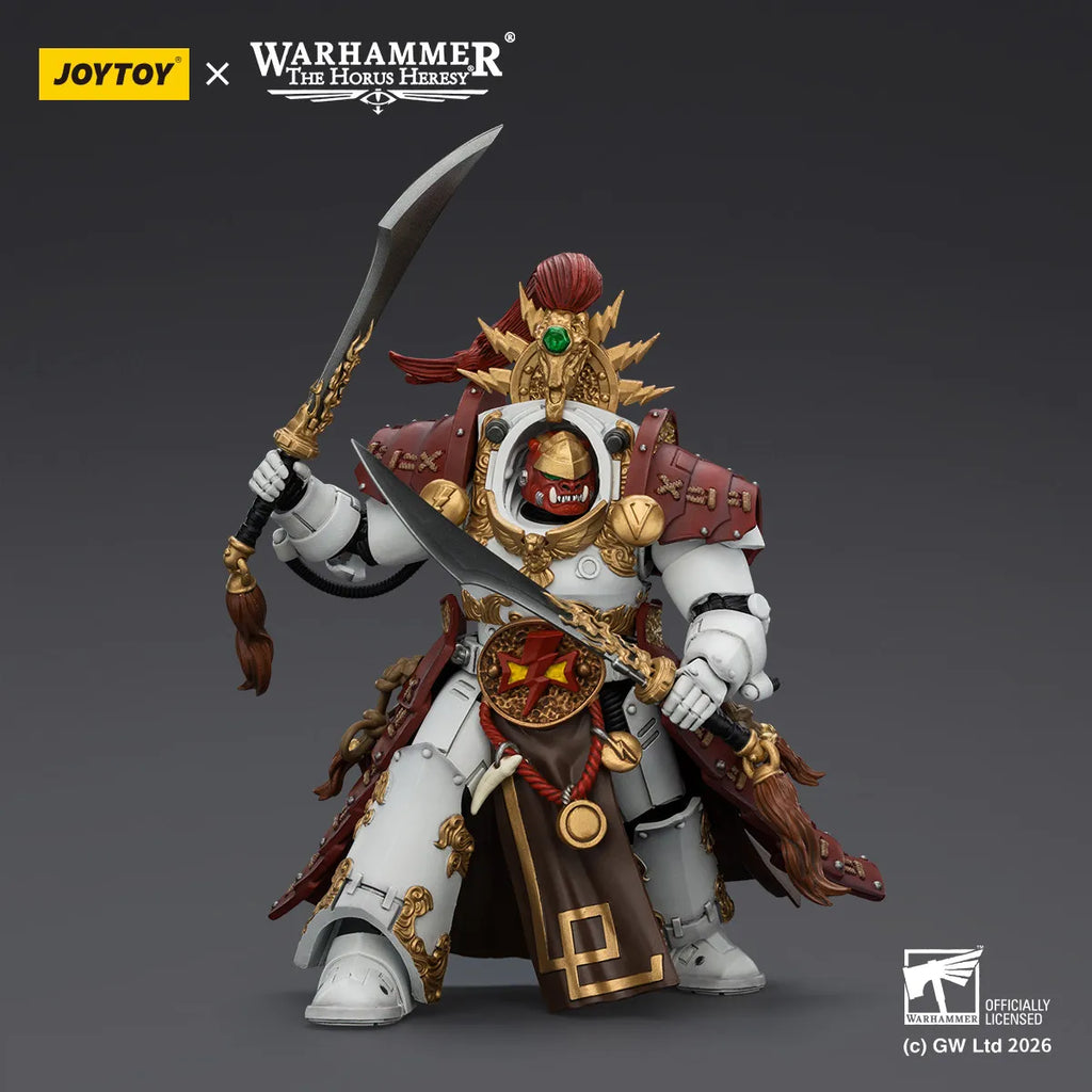 JOYTOY Warhammer Action FigureThe Horus Heresy White Scars Hibou Khan 1/18 Moveable Model Anime Figure Decor Toys Boy Gift New