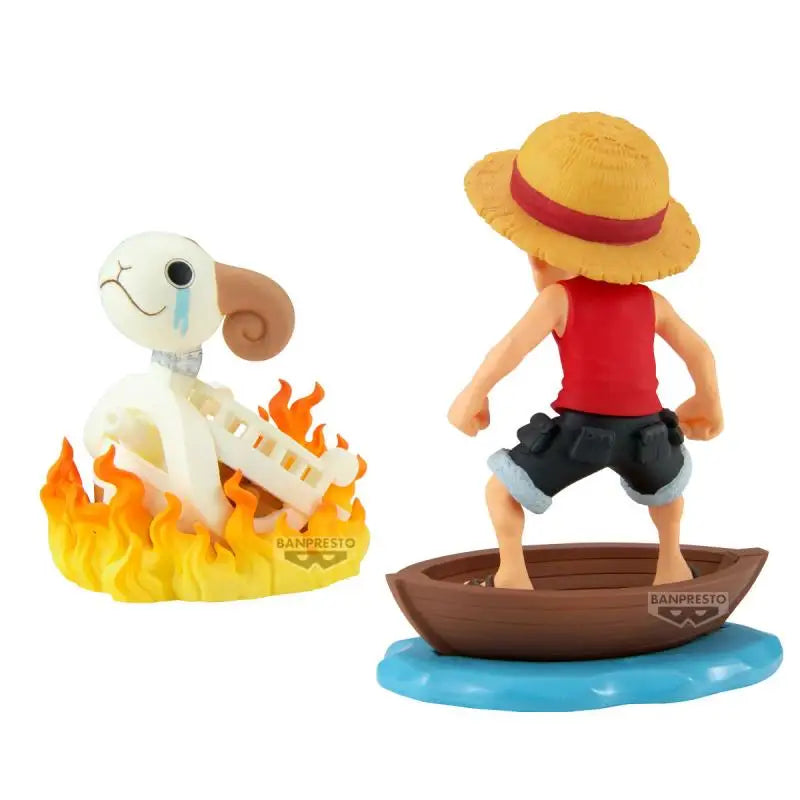 Original Bandai ONE PIECE WCF LOG STORIES Luffy Nami Eneru Anime Action Figures Model WCF desktop Ornaments Gift Decorations